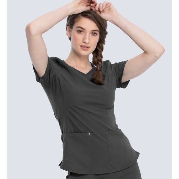 Cherokee Infinity x Katie Duke V-Neck Top - Picture 1 of 2